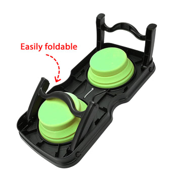 Elevated Folding Dog Cat Feeder Stand with Removable Silicone Bowls