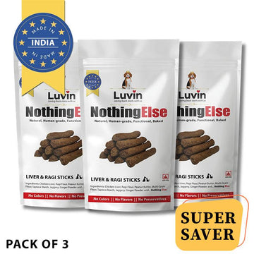 Luvin Nothing Else Chicken Liver & Ragi Sticks for Dogs & Cats