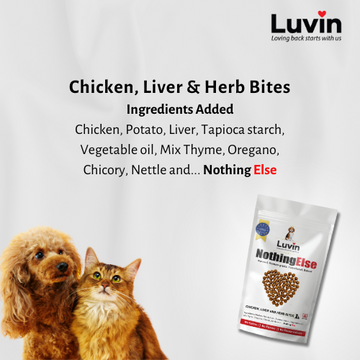 Luvin Chicken Liver & Herb bites for Dogs & Cats - 250Gms